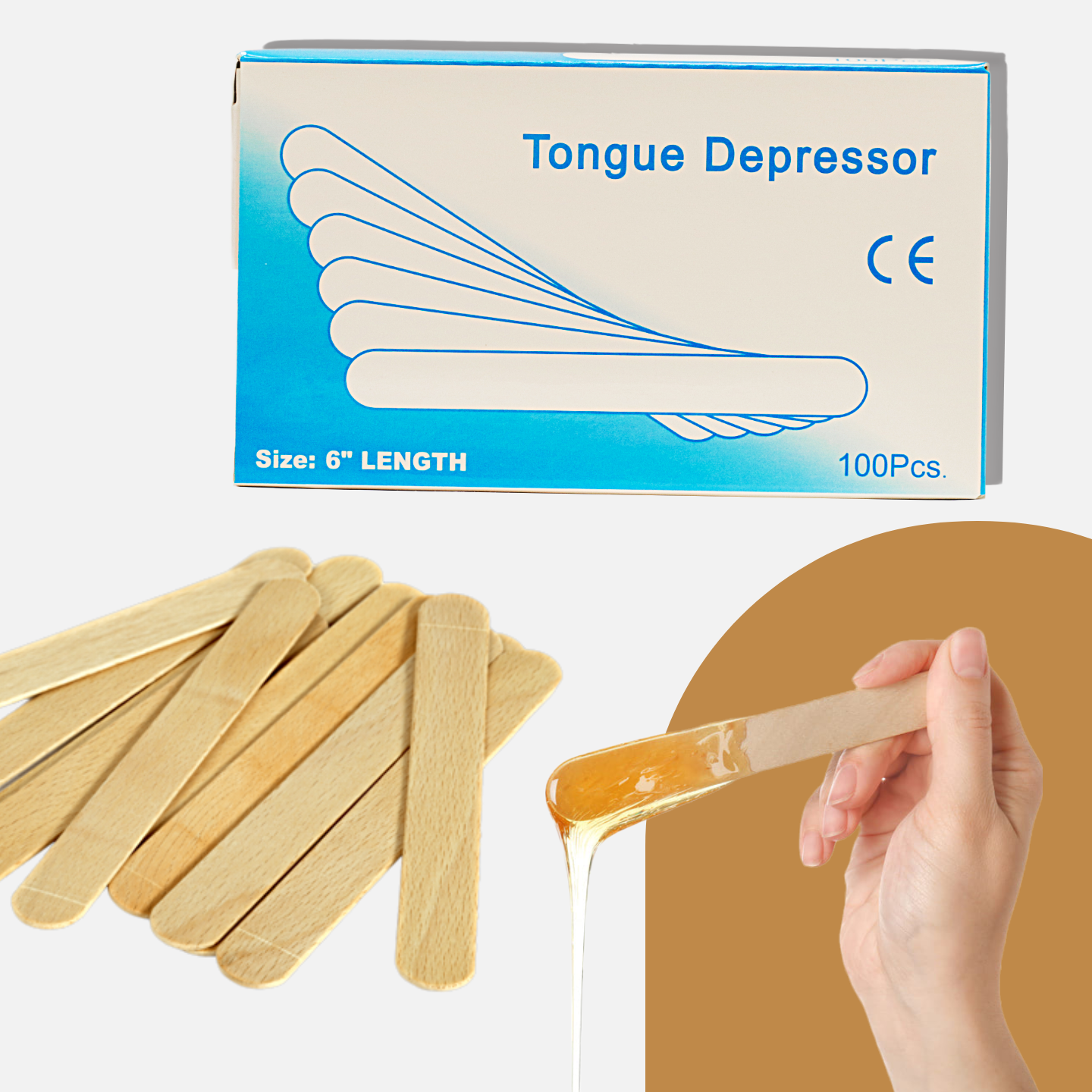 Wood Stick For Wax 100pcs