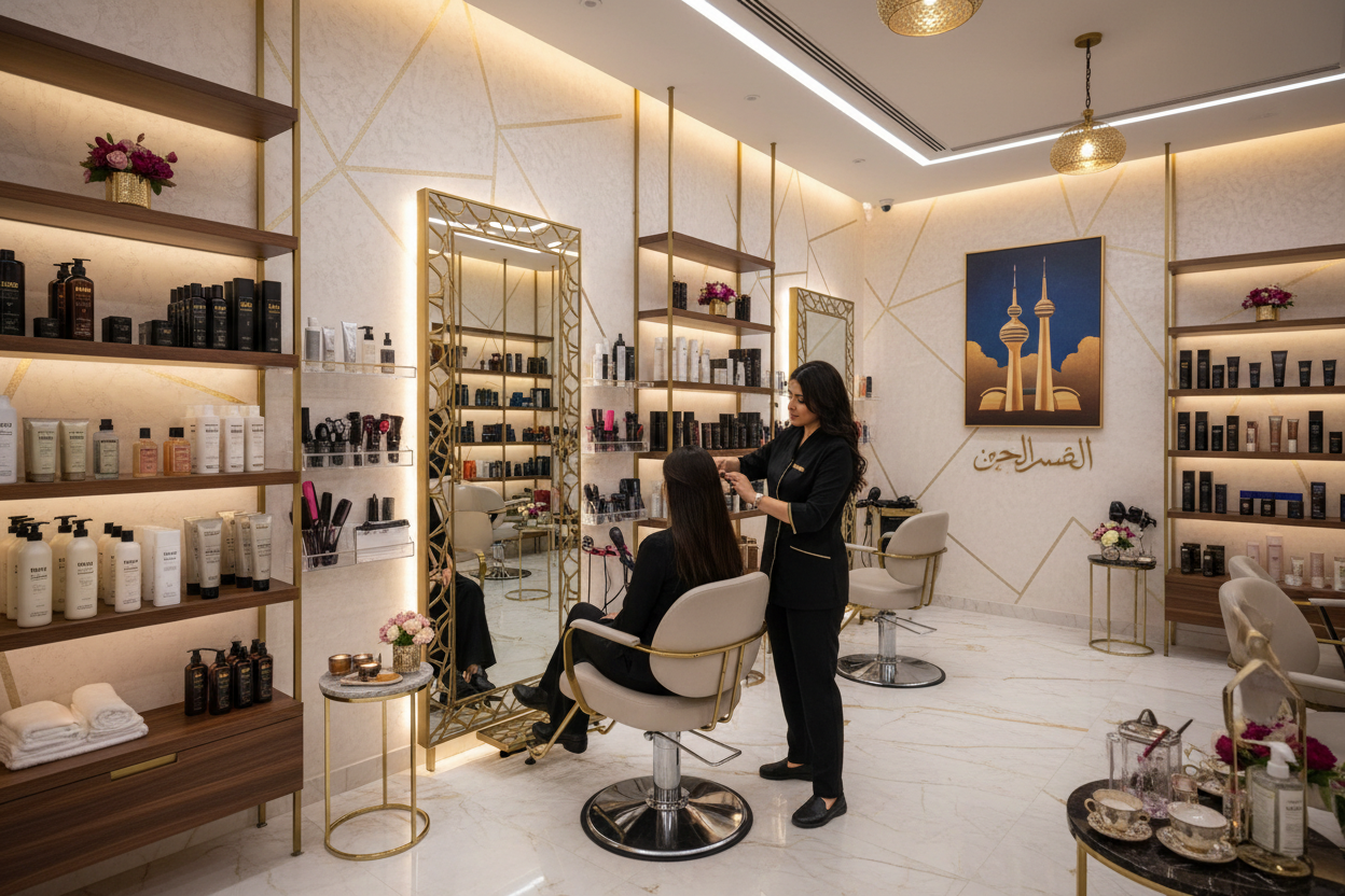 show more items and add an element of kuwait also show a seen in salon